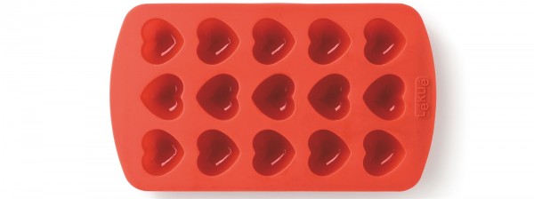 6x Pralinéform Herz, rot