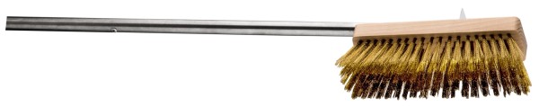 Ofenbürste rechteckig 27.5x6.5x7cm Messing drehbar L137cm