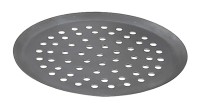 Pizzablech rund gelocht D: 24cm Blaustahl