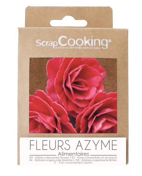 3er Set Rosen aus Esspapier rot