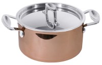 Fleischtopf Kupfer 20 cm aus Mehrschichtmaterial mit Deckel