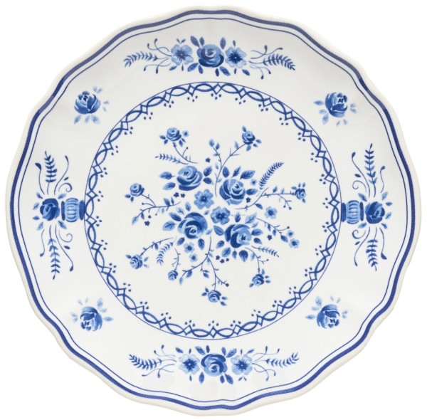 Vila Teller D17cm H2.3cm weiss blau