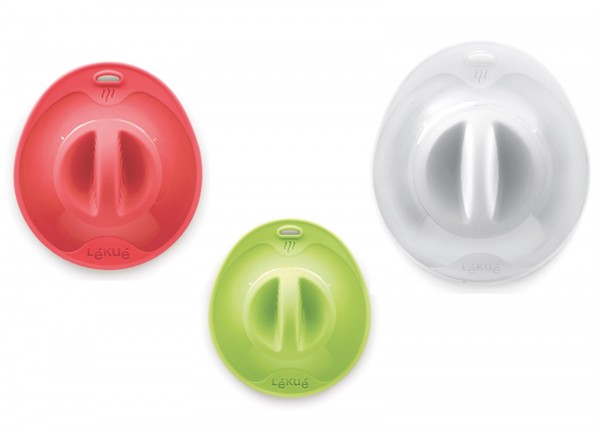 Silikondeckel 3er Set orange,grün,weiss 17,21,25 cm