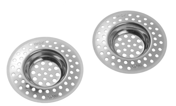 2 Stk. Abfluss-Siebe Edelstahl