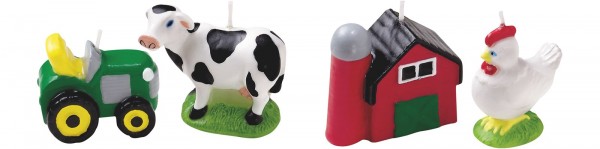 Kerzen Farm/Tiere, ca. 4 cm, 4 Stk.