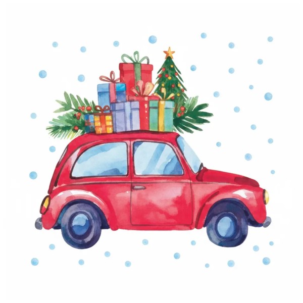 Servietten Lunch 20x Holly Truck 33x33cm