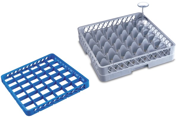 Gläser Spülkorb 36 Fächer 4 Aufsatz max Glas H24.9cm D7.25cm-