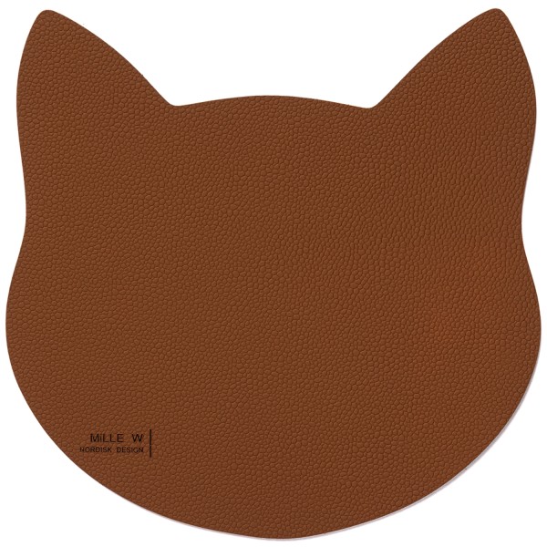Napfunterlage katze 22x16cm S cognac