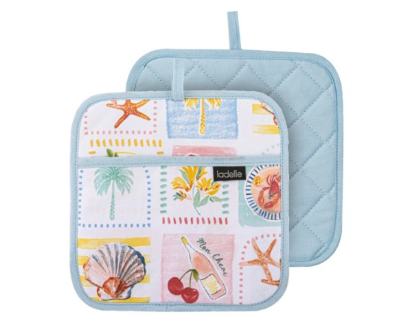 Topflappen Capri blau 21x21 2