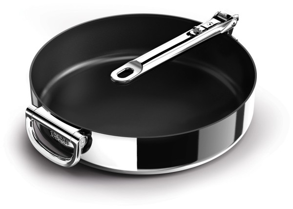 Space Steel Bratpfanne D28cm Edelstahl Klappgriff antihaft