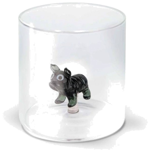 Glas aus Borosilikat 250 ml, Dekor Französische Bulldogge