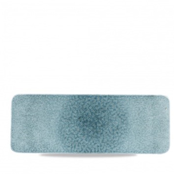 S.P. Raku Topaz Blue Platte flach rechteckig 37.6x14cm,