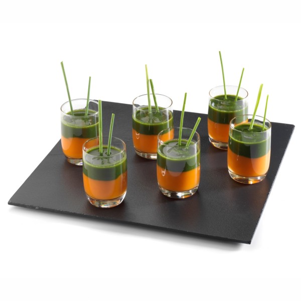 Schiefer Servierplatte quadratisch 25x25 cm h:4 5mm