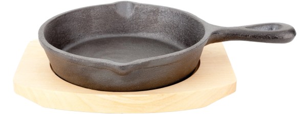 Playground Pfanne 1 Griff D14cm Holzuntersetzer 21x15cm