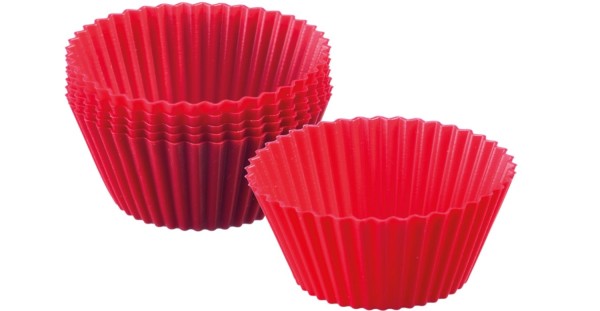 6er Set Silikon-Muffinformen, D7cm, rot