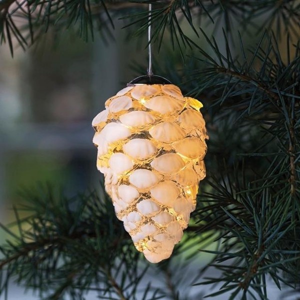 Sirius Celina Tannenzapfen Weihnachtsschmuck – weiß 12 cm