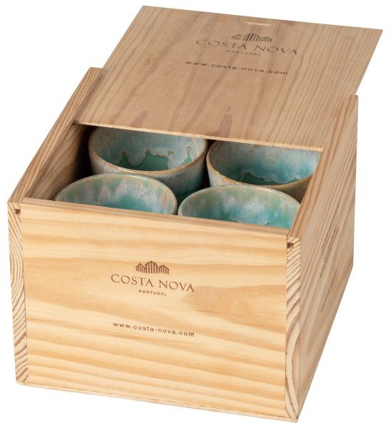 8er Set Grespresso Geschenkbox Kaffeetasse 190ml aqua