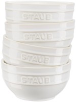 4er Set Keramik Schüsseln 12cm Elfenbein-Weiss