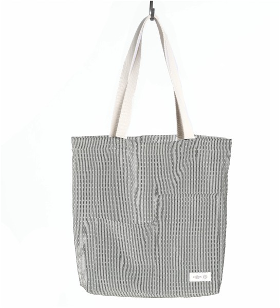 Piqué Tragetasche 30x35cm morning grey Biobaumwolle