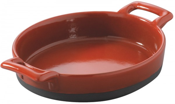 6x Crème Brûlée oval, 14.5x13x3 cm, rot