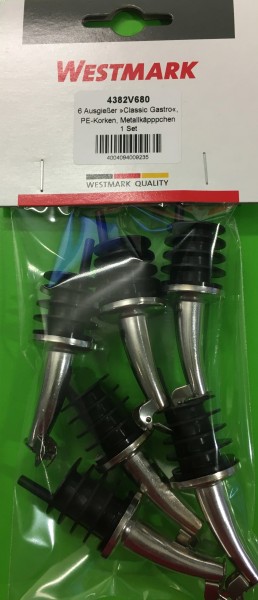 6er Set Gastro-Ausgiesser mit Kläppchen