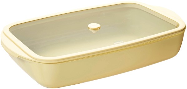 Auflaufform mit Frischhaltedeckel 3.6l 24x39cm eggshell