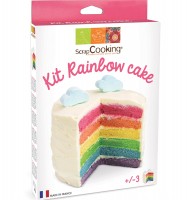 Set Regenbogen Cake mit 4 Farbpulver
