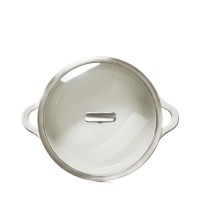 Bombance Glasdeckel mit Edelstahlgriff für Kasserolle D19cm