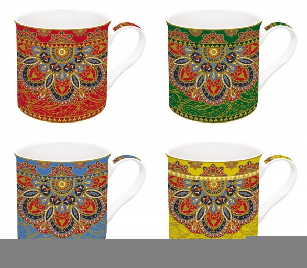 Art Around the World "Jaipur" 4er Set Porzellanb. 300ml in G