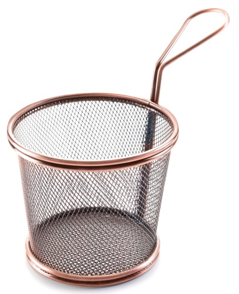 Korb rund bronze D12 H10cm