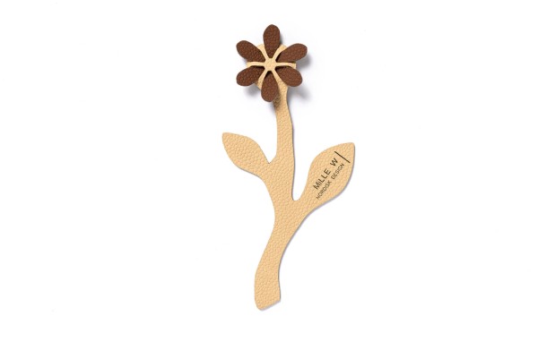 Lesezeichen Blume braun beige