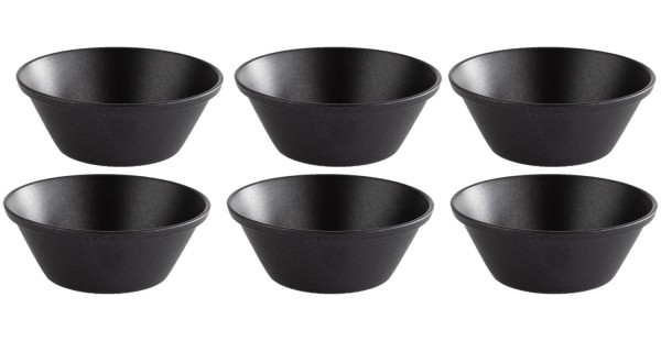 6er Set Dipschälchen D6cm H2.5cm, Edelstahl, schwarz