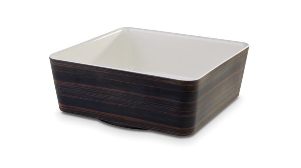 Schale Universal 24x24cm H9cm Dekor Eiche dunkel/beige