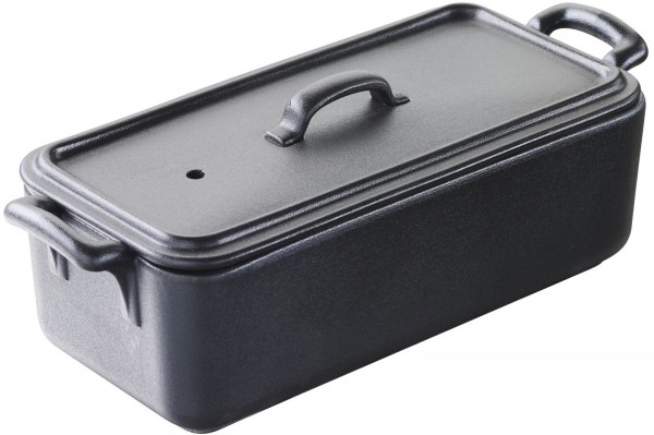 2x Terrine rechteckig mit Deckel 0.6 l, Gusseisen-Optik