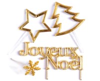 4er Set Weihnachtsaccessoires gold