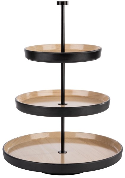 3-stufige Etagère Frida, D20/25/32cm H43cm, schwarz