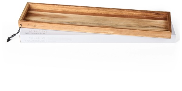 Tablett 15X60cm mit Ledereinlage
