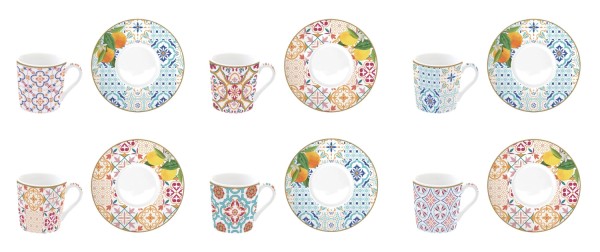 Coffee Mania 6er Espr.-tasse m. Untert. Siracusa 100ml