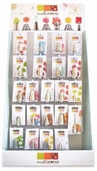 Display m. 22 Spritzüllen à 6 Stk., 78x25x40 cm