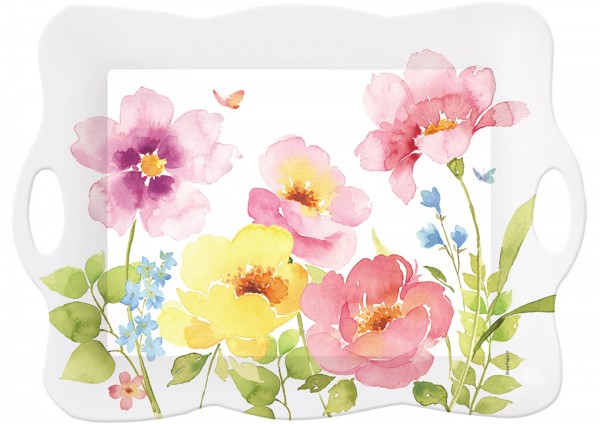 Watercolors Tablett m. Griffen, 53x28 cm