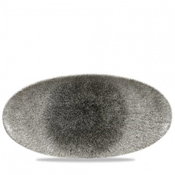 S.P. Raku Quartz Black Platte oval 34.7x17.3cm