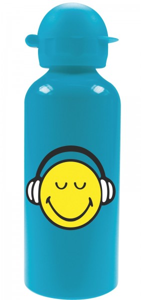 Smiley Flasche Emoticon aqua blau, Aluminium, 60cl