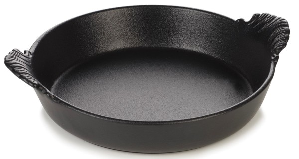 Gratinschüsssel rund mit Griffen, Ø18cm, gusseisen-optik