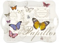 Papillons Tablett m. Griffen, 53x38 cm