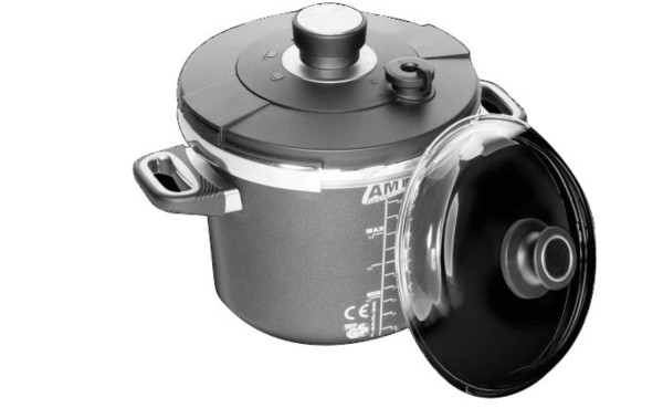 Set Schnellkochtopf Induk.D22cm, Deckel, Glasdeckel