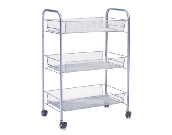 Etagen Rollwagen Mesh silber