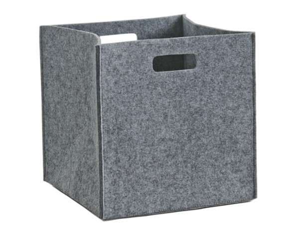 Korb eckig Filz grau 32x32cm