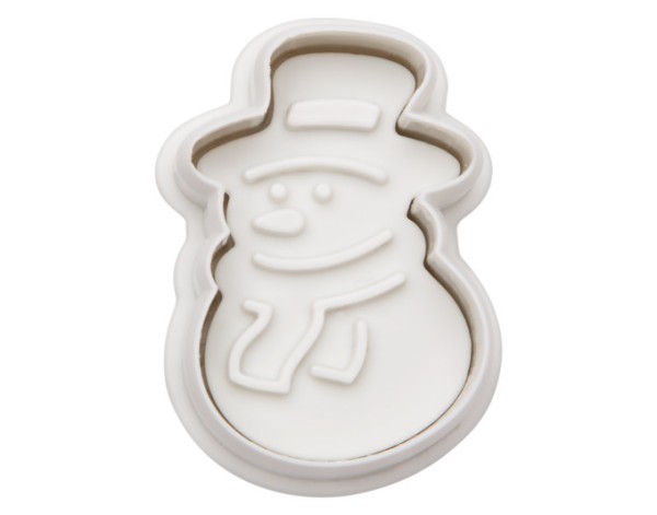 Ausstecher Schneemann weiss