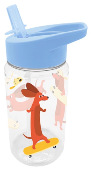 Kids Lunchware Trinkflasche 350ml Strohhalm Dog