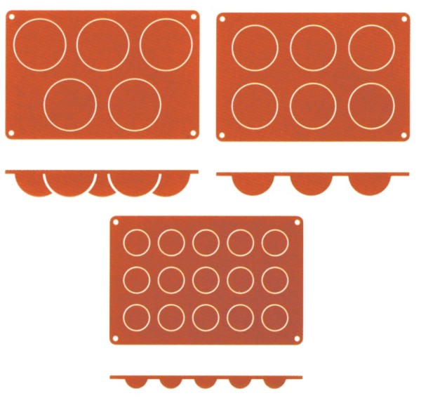 Silikon-Backmatte Halbkugel mit 15 Formen , 4 cm